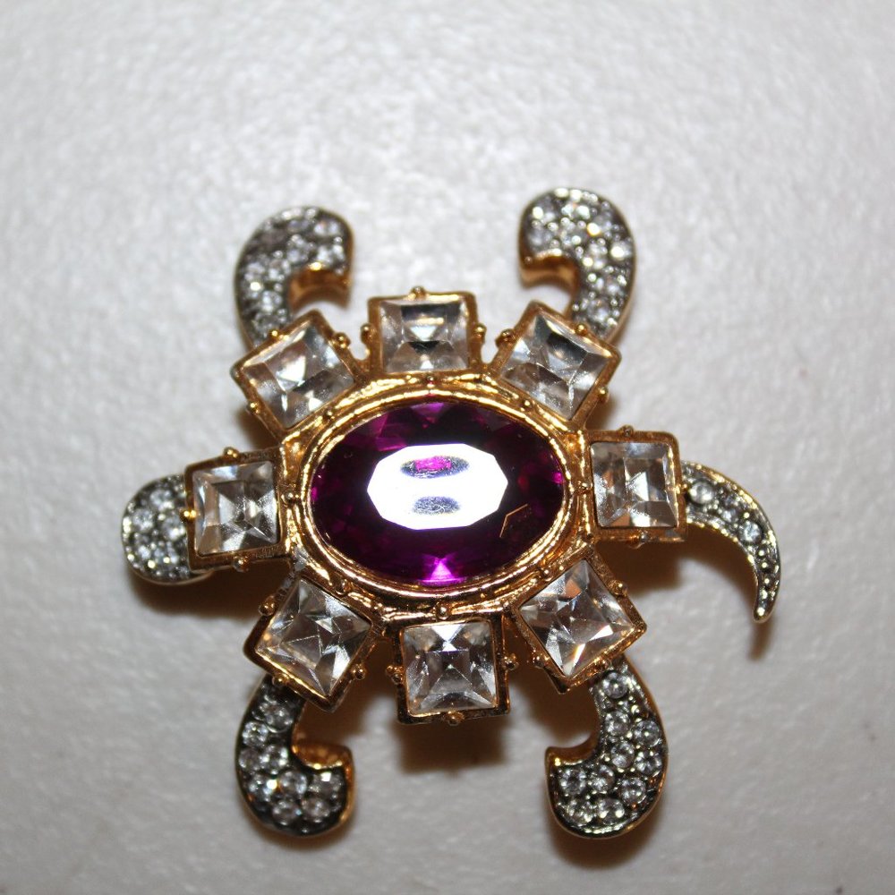 SIGNED VALENTINO TURTLE PIN BROOCH